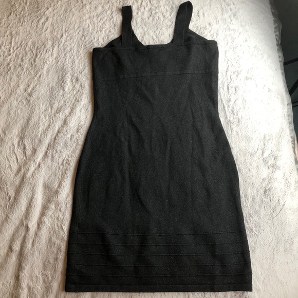 Express Black Sparkle Knit Dress Size: L - Picture 3 of 10